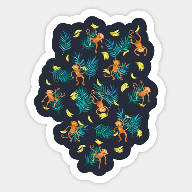 Tropical Monkey Banana Bonanza Sticker by micklyn